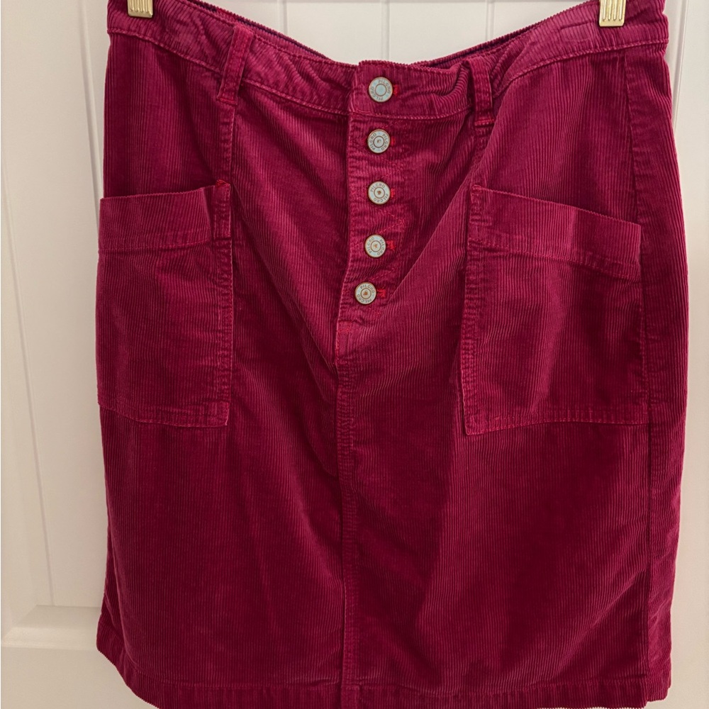 Anthropologie Corduroy Mini Skirt - Deep Pink